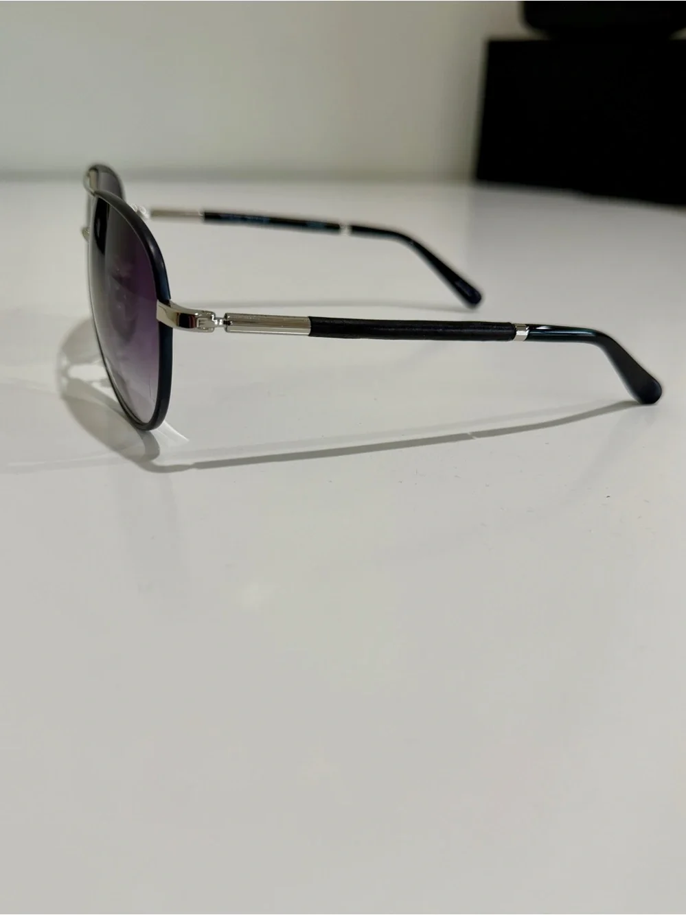 NWT The Row x Linda Farrow Leather Aviator Sunglasses Full Boutique Set - Picture 8 of 16